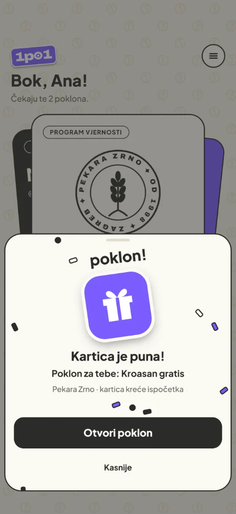 Ekran Kartica je puna! s poklonom Kroasan gratis